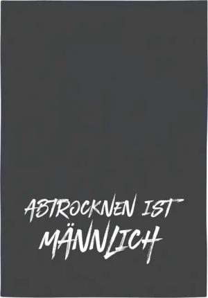 17,30 Hamburg Geschirrtuch ABTROCKNEN IST MÄNNLICH, Grau, (1-tlg), 50x70cm, Siebdruck