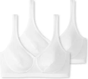 2 Schiesser Bustiers mit Cups und Bio-Baumwolle - Damen - Gr. 75A - weiß