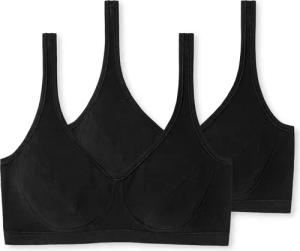 2 Schiesser Bustiers mit Cups und Bio-Baumwolle - Damen - Gr. 80B - schwarz