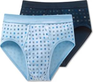 2 Schiesser Slips in Feinripp - Herren - Gr. L/6 - hellblau