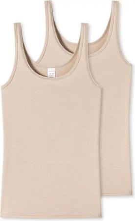 2 Schiesser Trägertops mit Modal - Damen - Gr. 36 - braun