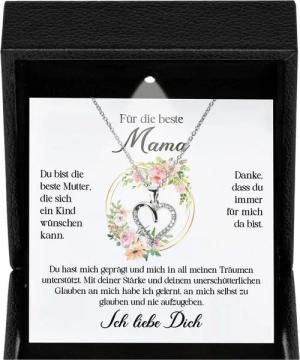 22Feels Schmuckset Beste Mama Geschenk Kette Muttertag Frauen Schmuck Geburtstag Damen (Geschenkset), Silber 925/000, Geschenkset Made In Germany, Premium Licht Etui