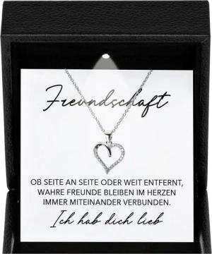 22Feels Schmuckset Freundschaftskette Geschenk Beste Freundin Bestie Frauen Halskette (Geschenkset), Silber 925/000, Geschenkset Made In Germany, Premium Licht Etui