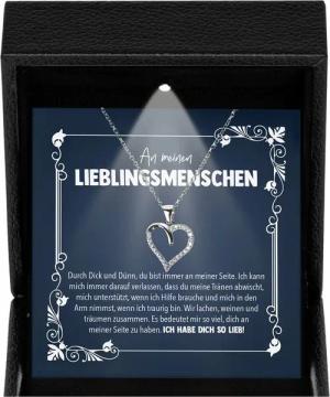 22Feels Schmuckset Freundschaftskette Geschenk Lieblingsmensch Beste Freundin Bestie (Geschenkset), Silber 925/000, Geschenkset Made In Germany, Premium Licht Etui