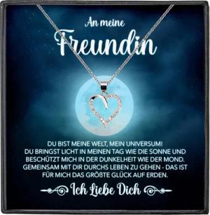 22Feels Schmuckset Jahrestag Geschenk Freundin Ich Liebe Dich Valentinstag Geburtstag (inkl. Geschenktasche, Karte, Poliertuch, Beutel), Silber 925/000, Karte Made In Germany