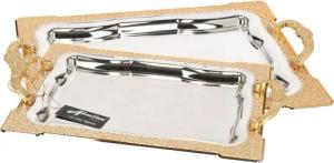 2er-Set Serviertabletts aus hochwertigem 18/10 Edelstahl