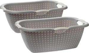 2friends Wäschewanne Wäschekörbe mit Ergonomischen Griffen (2er Set 60x40x22 cm), Wäscheorganisation und Stilvolle Aufbewahrung