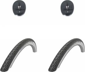 2x Reifen Schwalbe Road Cruiser HS484 Green 28x1.40 + 2x Schwalbe Schlauch DV...