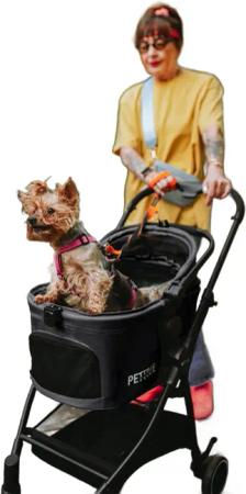 3-in-1 Buggy für Hund oder Katze S.RIDER schwarz bis 20 kg