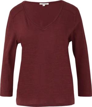 3/4-Armshirt aus Baumwoll-Flammgarn mit tiefem V-Ausschnitt