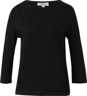 3/4-Armshirt aus Baumwoll-Flammgarn mit tiefem V-Ausschnitt