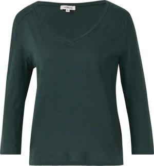 3/4-Armshirt aus Baumwoll-Flammgarn mit tiefem V-Ausschnitt