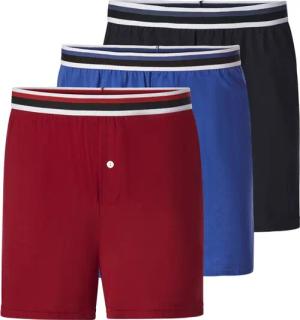 3er Pack Boxershorts LUNORO rot blau schwarz