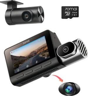 70mai T800-2 3-Kanal 4K + 1080P +1080P Dashcam (4K Ultra HD, Dashcam Auto Vorne Hinten Innen mit 216GB SD Karte, Superkondensator, Super Nachtsicht, G-Sensor, HDR, GPS)