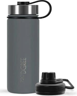 720°DGREE Trinkflasche Isolier Trinkflasche noLimit Edelstahl mit Sportdeckel stone gray 0,5l