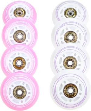 8x Leuchtende LED-Räder + Lager für Raven Loret PU-Rollen