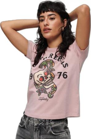 90er Jahre T-Shirt Frau Superdry Tattoo Graphic