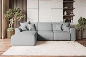 99rooms Ecksofa Gusto, L-Form, Eckcouch, mit abnehmbaren Kissen, Rundumbezug aus gepolstertem Velours MONOLITH