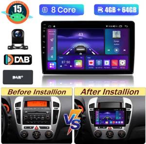 A-Sure Für Kia Ceed ED 2006-2009 4+64GB Android 15 Carplay Radio GPS Navi DSP Autoradio (Digitalradio (DAB), FM, AM, RDS, 1280*800 IPS Screen/8-Core CPU)