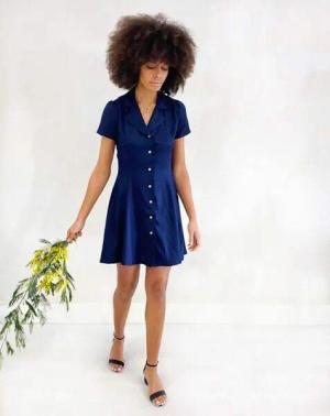 Aatise Hemdblusenkleid kurz, durchgeknöpft Zirno, 100% EcoVero , kurzarm