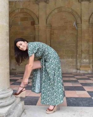 Aatise Langes Sommerkleid/Festkleid Zady mit Schmetterlingsärmel, 100% EcoVero