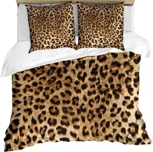 Abakuhaus Bettwäsche weicher Microfaserstoff Allergiker geeignet, kein Verblassen, Microfaser, Leopard-Druck Wildtierhaut