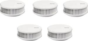 ABUS RWM250 Rauchwarnmelder Hitzewarnfunktion, 12 Jahre Batterie, 5er Set Rauchmelder (Für Küchen, Wohnräume und Wohnwagen, Alarmsignal (88 dB), Weiß)