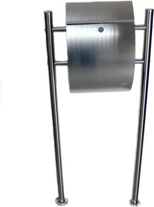 AcMax Briefkasten Briefkasten aus gebürstetem Edelstahl Modell Valencia inkl. Ständer