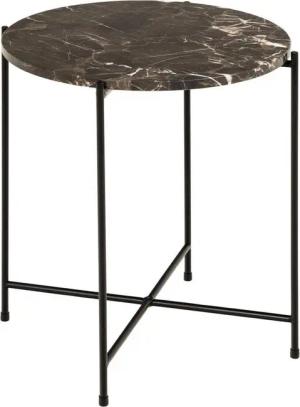 ACTONA GROUP Beistelltisch Avila, Ecktisch, rund, Tischplatte aus Marmorstein, T: 52 cm