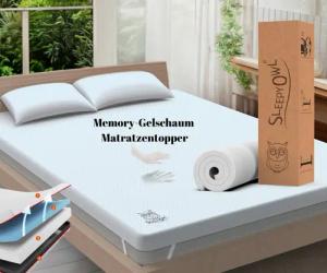 Adel Home Decor, Topper Gel-Memory Matratzentopper, H2/H3 mit Komfortschicht, 5-7-10 cm hoch, (orthopädischer Topper, 90x200x7 cm), Gel-Memory-Schaum, Abnehmbar & Waschbar, Rutschfest, Atmungsaktiv