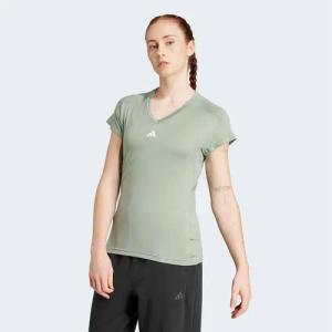 adidas Performance T-Shirt AEROREADY TRAIN ESSENTIALS MINIMAL BRANDING V-NECK Trainingsshirt, feuchtigkeitsabsorbierend mit V Ausschnitt