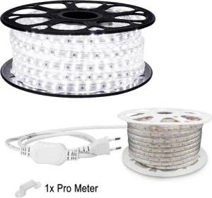 Aigostar LED Stripe 40m LED Strip Streifen 60x 5050 SMD pro meter - IP65 für innen und, 15 Meter LED Streifen in Kaltweiß für Außen und Innen 230v