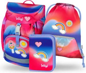 Airy Rainbow Rot Rucksack-Set 3tlg: Rucksack, Federmäppchen, Turnbeutel