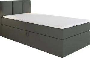A&J MöbelLand GmbH Boxspringbett Einzelbett NASI mit Bettkasten, Topper und gepolstertem Kopfteil. (Boxspringbett mit Bettkasten und gepolstertem Kopfteil. Inclusive Topper !, TOP ANGEBOT), Länge 208 cm Höhe 106 cm