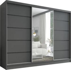 A&J MöbelLand GmbH Schiebetürenschrank AURELIA 2 mit 3 Schubladen und Spiegel (TOP ANGEBOT! Geräumiger Schrank mit einer Breite von 200 cm und Spiegel, ideal zur Aufbewahrung von Kleidung und Accessoires. 3 Schubladen und viel Stauraum. TOP PRODUKT! Wähle