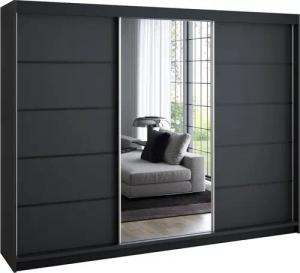 A&J MöbelLand GmbH Schiebetürenschrank VELTURO 2 mit 4 Schubladen und Spiegel (TOP ANGEBOT! Geräumiger Schrank mit einer Breite von 200 cm und Spiegel, ideal zur Aufbewahrung von Kleidung und Accessoires. 4 Schubladen und viel Stauraum. TOP PRODUKT! Wähle