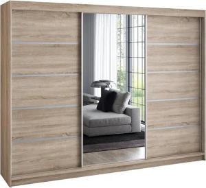 A&J MöbelLand GmbH Schiebetürenschrank VILUNO 1 mit 4 Schubladen und Spiegel (TOP ANGEBOT! Geräumiger Schrank mit einer Breite von 200 cm und Spiegel, ideal zur Aufbewahrung von Kleidung und Accessoires. 4 Schubladen und viel Stauraum. TOP PRODUKT! Wählen