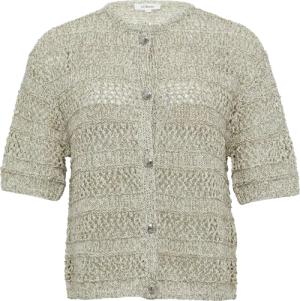 Ajour-Strickjacke mit Glitzereffekt