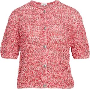 Ajour-Strickjacke mit Glitzereffekt