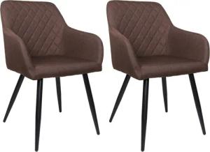 Albatros International Esszimmerstuhl Esszimmerstuhl SILA 2er Set Braun Retro Modern bequem Elegant (2er Set, Braun), Stilvolles Vintage Design, Eleganter Polsterstuhl am Esstisch