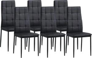 Albatros International Esszimmerstuhl Esszimmerstühle RIMINI 6erSET Schwarz Edles Design Kunstleder (6er Set, Schwarz), edles Italienisches Design, Polsterstuhl, hohe Belastbarkeit, Modern