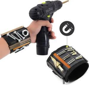 Albyiat Magnet-Werkzeugleiste Magnetarmband für Handwerker 15 starke Magneten, ideale Geschenkidee, Magnetarmband-Set, starke Magneten, atmungsaktiv, verstellbar, langlebig, vielseitig