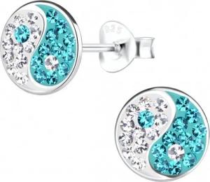 ALEXANDER YORK Paar Ohrstecker YIN YANG türkis, 2-tlg., 925 Sterling Silber