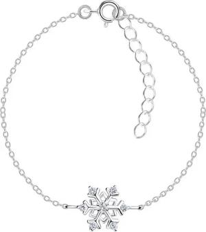 ALEXANDER YORK Silberarmband SCHNEEFLOCKE Zirkonia, 925 Sterling Silber