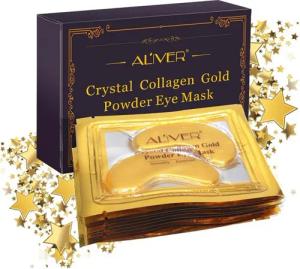 ALIVER Augenpads Crystal Collagen Gold Anti Aging Anti-Falten Feuchtigkeitsmaske in Box, 10-tlg., Augenpads Gold