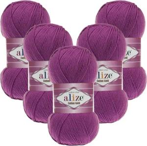 Alize 5 x ALIZE Cotton Gold Häkelwolle, 330 m, Handstrickgarn,Premium Wolle, Amigurumi