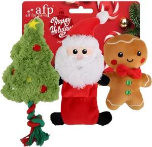 all for paws Tierkuscheltier Hundespielzeug Happy Holidays HoHoHo Weihnachten 3er Pack
