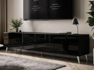 ALLHOUSE24 TV-Schrank LOGANTE 200 cm Breite Unterschrank TV Lowboard Metall Füße 200 cm Breite