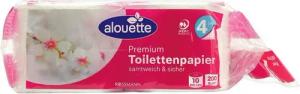 alouette Toilettenpapier Premium (10-St), 4-lagig, weiß mit Prägung, 200 Blatt/Rolle