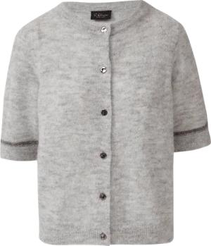 Alpakamix-Cardigan mit Kontrast-Details und Pailletten